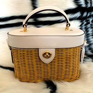 Coach Wicker Straw Kay Crossbody